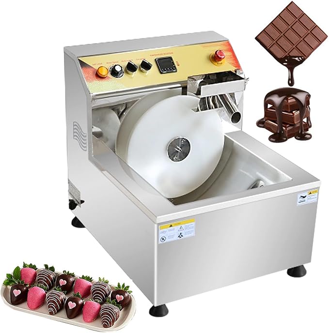 Commercial Chocolate Fountain Machine Chocolate Melting Tempering Machine Commercial Hot Chocolate Heater 1200W 12.4L 110V Vibration 8kg/batch
