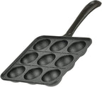 TIKUSAN Takoyaki Pan Cast Iron Takoyaki Maker Skillet Griddle Japanese Octopus Meat Ball Mold Maker for Gas Heater (9 Molds)
