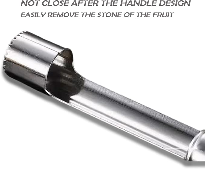 Corer and Pitter Set of 4, Multi-Function Corer and Pitter Remover Set, Stainless Steel Core Remover Tool for Apple, Pear, Cherry, Jujube, Red Dates or More with Sharp Serrated Blade