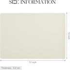MOSAYT Vinyl Placemats Set of 8, Heat Resistant Place Mats 100% Waterproof Washable & Wipeable Faux Leather Reversible Table Mats for Kitchen Dining Party Indoor Outdoor, 12" x 17", Beige