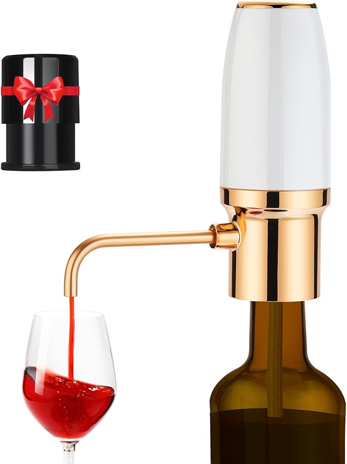 Electric Wine Aerator Pourer with Stopper, Automatic Wine Bottle Dispenser Machine with USB Rechargeable and Multi-Smart Wine Decanter, Best Wine Gifts for Wine Lovers