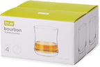 True Bourbon Glass, Whiskey Glasses, Clear Tumbler for Old Fashioned, Scotch, Vodka, Tequila, Brandy, Rum, Gin, Home Bar Glassware, 10 oz Set of 4