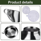 Yevior Canning Funnel for Filling Mason Jars - Wide Mouth Funnels for Kitchen Use Filling Bottles - Kitchen Gadgets Canning Supplies Kit - Stainless Steel - 5 Pack