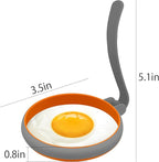 GOYLSER Silicone Egg Rings Set of 4, Silicone Egg Shaper for Pancake Patties & English Muffin, Grey Crumpet Rings Mold, Round Omelette Rings Patty Egg Circles