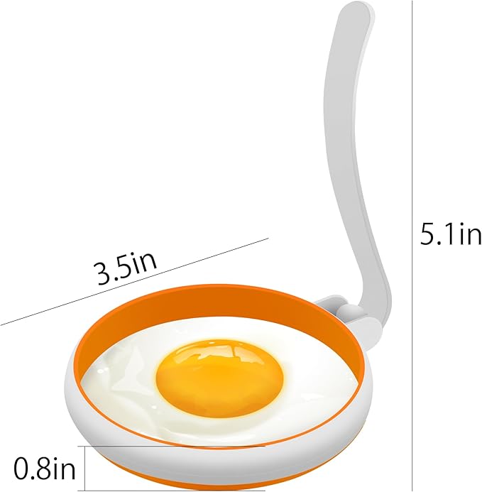 GOYLSER Silicone Egg Molds for Kids, 4pcs Round Egg Rings, Nonstick, Heat Resistant Up to 400F, Easy Clean, White