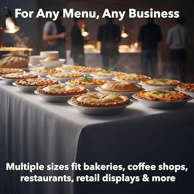 1000-Pack 9 5/8" Foil Pie Pans - Deep 1 3/16" Disposable Aluminum Pie & Tart Pans with Full Curl Rim - For Bulk Baking, Portion Prep, To-Go Meals, Market Stands & Foodservice Lines