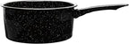 3 Quart Granite Saucepan, Naturally Nonstick Sauce Pots, Speckled Enamel Ware Cookware, Small Sauce Pan for Cooking and Boiling - Granite Cooking Pot for Stovetop, Campfire, Outdoor Stove