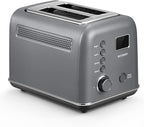 BUYDEEM DT730 Motorized Toaster, 2-Slice Smart Digital Leverless Toaster with LCD Countdown Timer, 9-Shade Settings for Toast, Bagels, Waffles, Muffins
