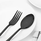 20 Pcs Black Silverware Set for 4 with Classical Flower Embossed Design, Food Grade Stainless Steel Flatware Set, Eating Utensils Sets Include Fork/Knife/Spoon, Cutlery Set, Dishwasher Safe