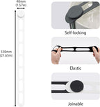 Silicone Utility Strap for Slow Cooker Lid, Pot, Bento Box, 21.65 In Reusable Elastic Self-Lock Silicone Tie for Bundling or Organizing Curtain, Cords, Yoga Mat, Camping Mat, 4pcs (White)