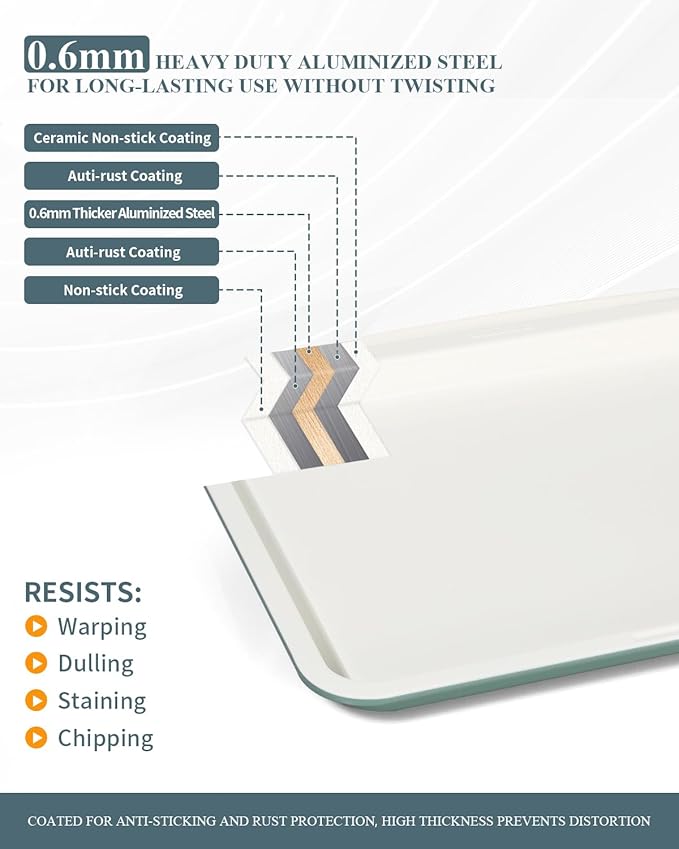 Ceramic Nonstick Baking Pans Set, Non Toxic 30 PCS Stackable Bakeware Sets, 550°F Oven Safe Baking Sheet & Pans, Warp-Free, Dishwasher Safe, PTFE/PFOA/PFOS-Free (Green)