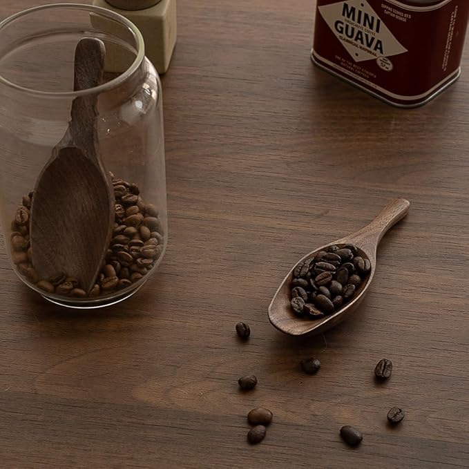 Black Walnut Coffee Scoop for Ground Coffee, Loose Tea & Bath Salts, 1 Tablespoon/15ml, Multi-Purpose Kitchen Scooping Tool for Jars, Canisters & Coffee Brewing Accessories(1pcs)