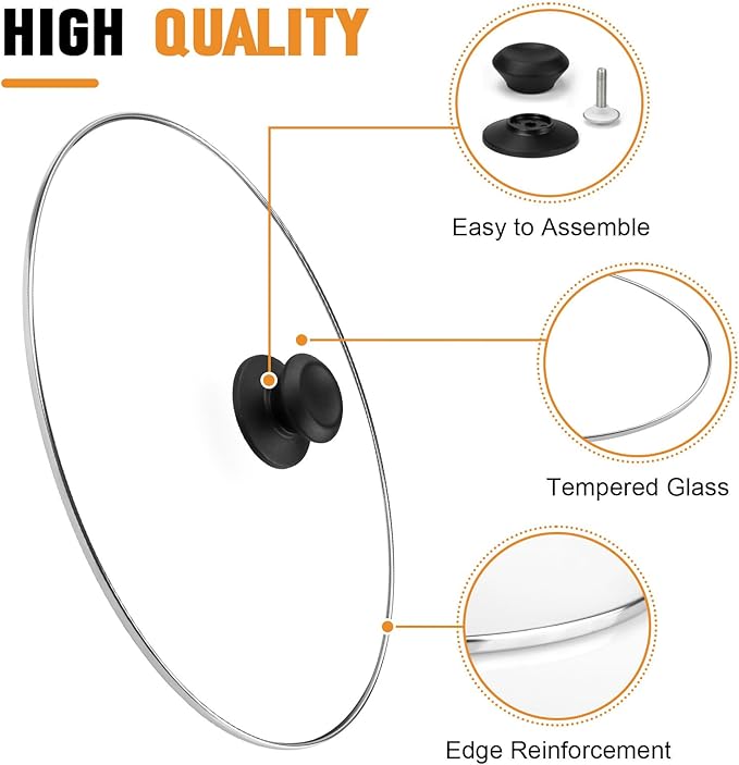 Oval Slow Cooker Lid Large 8 QT Fits for Crock Pot Glass Lids Programmable Slow Cookers SCV800 and Compatible With Hamilton Beach Oval Glass Pot Lid Transparent Cover