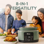 Ninja Foodi PossibleCooker PRO MC1000 8.5Qt Multicooker 8 in 1 Slow Cooker, Dutch Oven, Steam Bake Roast Sear Sauté Bread Maker Warmer, Glass Lid, Integrated Spoon, Nonstick (Sage Green)