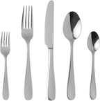 Silverware Set, 30 Piece Forged Flatware Set Cutlery Set Premium Stainless Steel, Service for 6, for Kitchen, Home, Wedding, Party, Mirror Polished Dishwasher Safe (Silver, 30 - Piece)