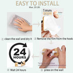 Self Adhesive Wall Hooks for Hanging Heavy Duty,Small Sticky Decorative No Nail Black Hooks,4 Pieces Cute Utility Hooks Damage Free Hanger Hook for Wall Mounted