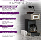 Commercial Coffee Maker Stainless Steel - Double Coffee Machine for Office, Restaurant, Industrial Use - High Capacity Office Coffee Maker - TQS Cafe