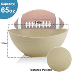 Large Bowls 65 OZ, Wheat Straw Bowls Set of 4, Unbreakable Salad Bowl, Microwave & Dishwasher Safe Big Bowl, Kitchen Serving Bowl for Salad, Cereal, Soup and Oatmeal (Beige)
