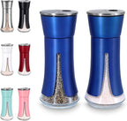 Blue Salt and Pepper Shakers by Aelga, Salt Shaker with Adjustable Pour Holes, Blue Kitchen Accessories, Decor for Kitchen,Restaurants,Camp,BBQ
