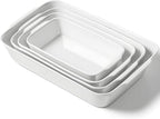 Baking Dish Set for 4, Ceramic Bakeware Sets with Handles, Casserole Dishes for Oven, Kitchen Decor, Microwave Oven Safe (1.2QT/2QT/3QT/4.2QT)
