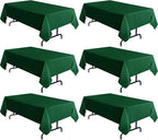 sancua 6 Pack Hunter Green Tablecloth 60 x 102 Inch, Rectangle 6 Feet Table Cloth - Stain and Wrinkle Resistant Washable Polyester Table Cover for Dining Tables, Buffet Parties and Camping