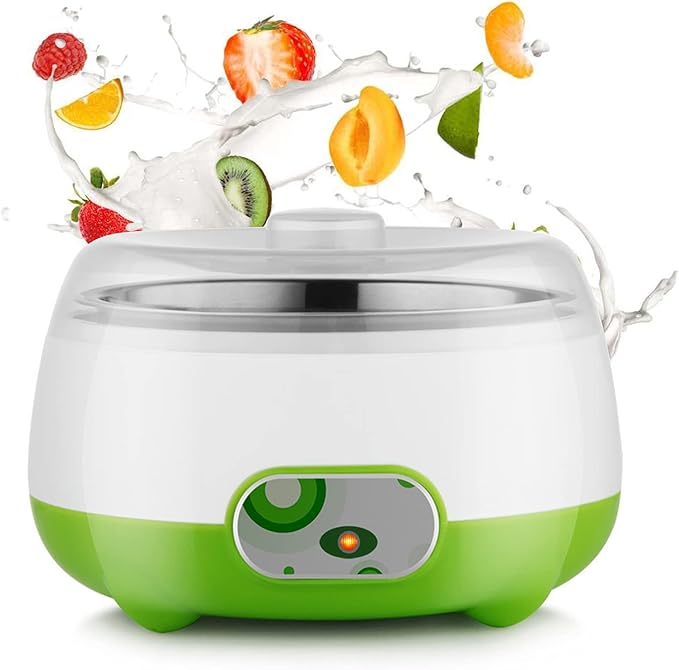 15w Yogurt Maker-Energy Saving,110v Yogurt Starter Machine Automatic Electric 1l Stainless Steel Container,Good Freshness/Transparent Lid,Home Yogurt Incubator For Greek Yogurt,6.74 * 4.33in