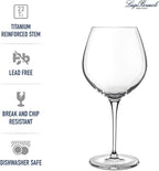 Luigi Bormioli Crescendo Burgundy 22.25 Oz. Red Wine Glasses, Set Of 4, Crystal Balloon Wine Glass, Dishwasher Safe, Made In Italy