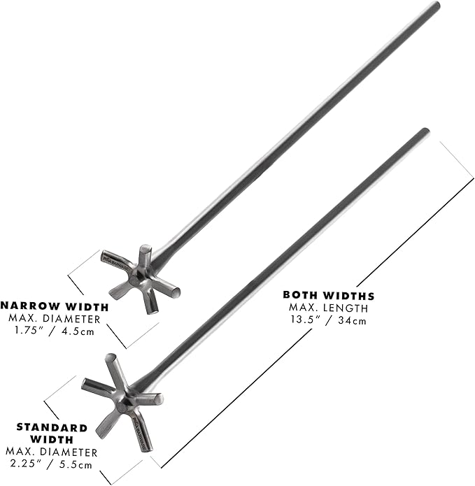 Piña Barware Swizzle Stick Stirrer - Stainless Steel with Smooth Matte Finish (Narrow Width, One Swizzle Stick)