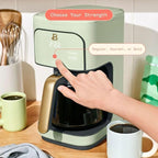 Beautiful 12-Cup Programmable Coffee Maker with Touch Activated Display, Auto Brew Timer, Reusable Filter & Large Glass Carafe (Sage Green)