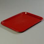 Carlisle FoodService Products Fast Food Cafeteria Tray 14" x 18", Durable Polypropylene with Slip-Resistant Surface, Stackable for Cafes and Schools, BPA-Free, Burgundy (Pack of 12)