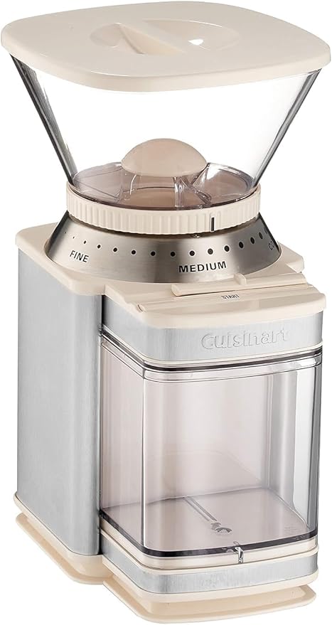 Cuisinart Coffee Grinder, Electric One-Touch Automatic Burr Coffee Grinder with 18-Position Grind Selector, Cup Size Selector for 4 – 18 Cups, Cream Stainless Steel
