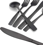 Matte Black Silverware Set, Satin Finish 20-Piece Stainless Steel Flatware set, Tableware Cutlery Set Service for 4, Utensils for Kitchens, Dishwasher Safe
