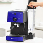 EspressoWorks All-In-One Espresso Machine with Milk Frother 7-Piece Set - Latte Maker Includes Grinder, Frothing Pitcher, Cups, Spoon and Tamper - Coffee Gifts (Blue)