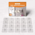 Shower Hooks for Inside Shower, 20 Packs Wall Hangers Without Nails,Adhesive Wall Hooks 13 lbs Load Max, Bathroom WallSticky for Hanging Towels