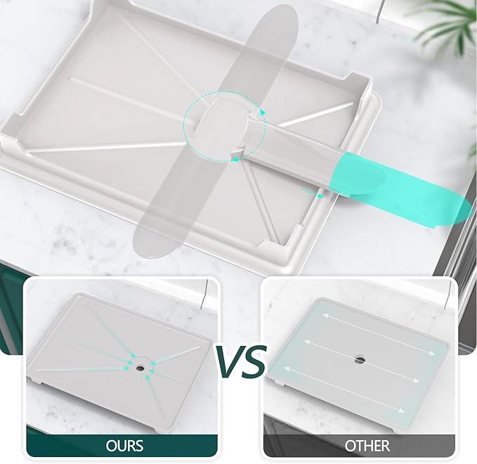 B-Land Dish Drying Rack, 2 Tier Dish Racks for Kitchen Counter, Large Dish Drying Rack with Drainboard & Utensil Holders, Rust-Proof Dish Drainers,Kitchen Organization