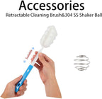 Glass Shaker Bottle 34oz/1L Pink Glass Protein Shaker Bottle With Shaker Ball Large Shaker Bottles for Protein Mixes Portable Powder Mixer Blender Water Bottle for Gym Workout Sports