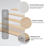 nianfeng Tiered Spice Rack, 5-Tier Spice Pantry Kitchen Cabinet Organizer, 16-Inch, Natural Wood Acrylic Stair Riser Stand, Countertop Seasoning Shelf
