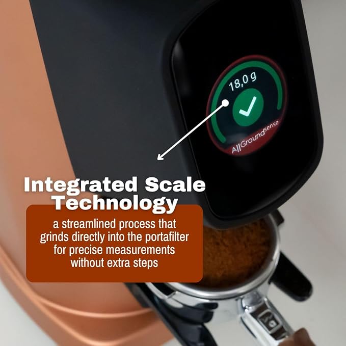 AllGround Sense All Purpose Home Coffee Grinder - Residential Grinder - Made in Italy - By Fiorenzato (Deep Black)