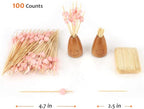 Minisland Pink Love Heart Cocktail Picks, 4.7 Inch Long Bamboo Fancy Toothpicks for Appetizers, Decorative Bridal Wedding Valentines Party Food Drinks Garnish Fruit Skewer Sticks 100 Counts -MSL134