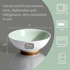 Large Pasta Bowls Set of 6, 29 oz Green Porcelain 7 inch, Microwave Oven Dishwasher Safe for Salad Soup