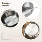 Stainless Steel Butter Warmer - 6.3 Inch Tri-Ply Mini Omelette Egg Frying Pan Induction Sauce Pan with Ergonomic Handle for Butter, Eggs, Milk & Small-Scale Cooking