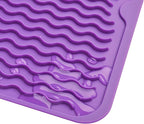 Silicone Dish Drying Mat for Multiple Usage,Easy clean,Eco-friendly,Heat-resistant Silicone Mat for Kitchen Counter or Sink,Refrigerator or drawer liner Purple L 16 inches x 12 inches