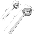 Coffee Scoop Set, Tablespoon Scoop 2 Pc Set (1 Tbsp & 2 Tbsp), Stainless Steel Measuring Spoons for Ground Coffee with Long Handles, for Tea, Sugar, or Flour