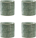 Ceramic Espresso Cups Set of 2 or 4-3oz Demitasse Cups for Coffee & Tea, No Handles, Durable & Dishwasher Safe ((green, 4)