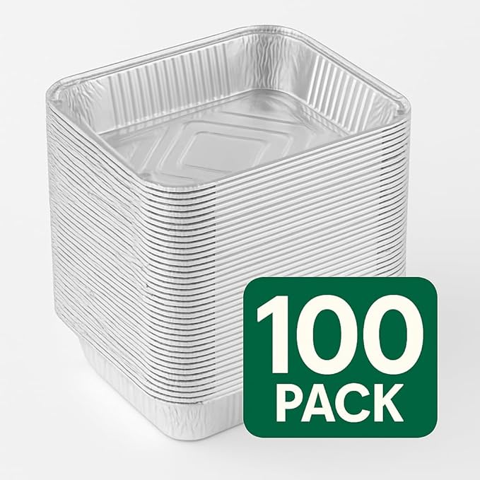 Ruthy's Outlet Disposable Aluminum Foil Pans, Half Size Steam Table Deep, 30 Pack, Silver, 2.5 Inches Deep (100 Pack)