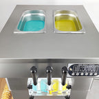Kolice ETL Commercial 3 flavors soft ice cream machine,gelato yogurt ice cream machine-2+1 mixed flavors,upper tanks refrigerated,countertop,auto counting,auto washing