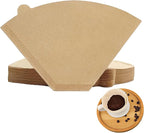100 Count #4 Cone Coffee Filters 8-12 Cup, Natural Unbleached Disposable Coffee Filters, Compatible with Pour-Over and Drip Coffee Makers.