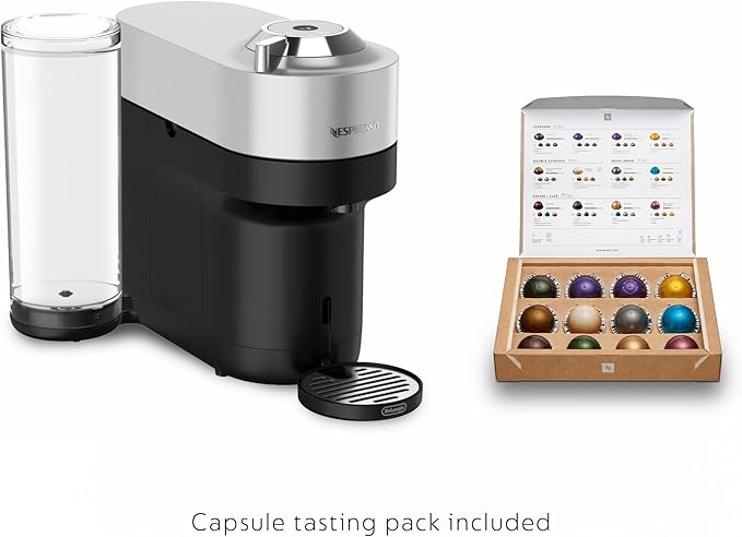 Nespresso Vertuo Pop+ Deluxe by De'Longhi with Aeroccino, Silver