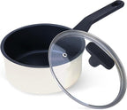 Nonstick Sauce Pan with Lid,2QT small pot, PFOA Free,Kitchen Pots Induction Pot,Cream