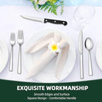 48-Piece Silverware Set, CEKEE Stainless Steel Flatware Set for 8 with Steak Knives, Mirror Polished Kitchen Utensils Set, Tableware Cutlery Set for Home, Dishwasher Safe - Spoons and Forks Set